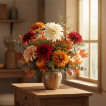 gjenstander Kunstig dahliablomst til vase 68 cm