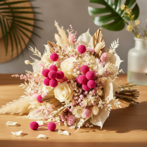 gjenstander Craspedia tørkede blomsterbuketter til blomsterhandel, 55 cm, 20 stk.