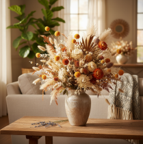 gjenstander Craspedia tørkede blomsterbukett 55 cm 20 stk