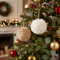 gjenstander Dekorativ pompongkule til juletre, 10 cm
