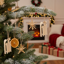 gjenstander Dekorativ slede til å henge på juletreet, 6 cm, 6 stk.