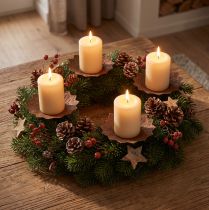 gjenstander Lysestaker for oppklistring Ø11cm H8cm rusteffekt 4 stk