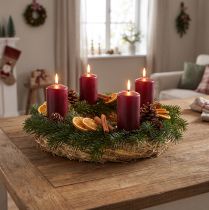 gjenstander Naturkranssett med halm 30 cm Ø 10 deler - Ideelt for håndverk, adventskranser og begravelsesarrangementer, biologisk nedbrytbart