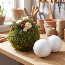 gjenstander Styrofoam ball Ø10cm hvit 5 stk