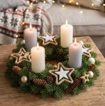 gjenstander Adventspynt, julepyntstjerne, dekorativ stjernejute B15,5cm 8 stk