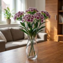 gjenstander Skjegg nelliker Kunstig Blomst Lilla Hvit Nellik 52cm
