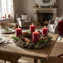 gjenstander Dekorativ krans, dørkrans, naturlig krans, eikemose, Ø30 cm, adventskrans, julekrans