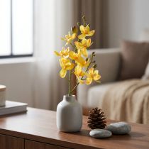 gjenstander Liten orkide Phalaenopsis kunstig gul 30cm