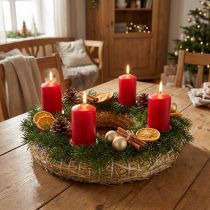 gjenstander Stråkrans Ø40cm naturlig 5 stk - Adventskrans, dørkrans, påskekranshåndverk