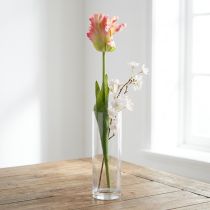 gjenstander Kunstig blomst, papegøye tulipan rosa, vårblomst 63cm