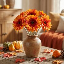 gjenstander Kunstig gerbera blomst, kunstig blomst oransje Ø11cm 50cm