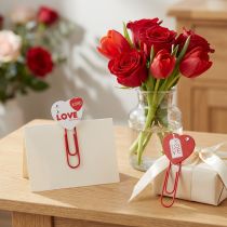 gjenstander Treklips hjerte "Love" dekorativt hjerte Valentinsdag gave 2stk