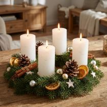 gjenstander Ensfargede kuppellys, hvite, 70x120 mm, sett med 4, til dekorasjon, bryllup og advent