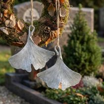 gjenstander Gravdekorasjon ginkgo blad til oppheng 10cm 3 stk