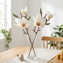gjenstander Magnolia Hvite Kunstige Blomsterknopper Dekor Gren H40cm 2stk
