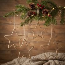 gjenstander Adventspynt, julepyntstjerne, dekorativ stjernejute B20cm 5 stk