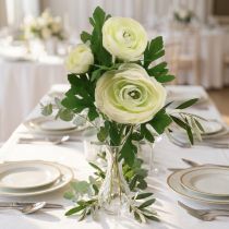 gjenstander Kunstige blomster Ranunculus kunstige hageblomster hvite 34cm