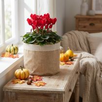 gjenstander Jute blomsterkurv, oppbevaringsbeholder i naturlig stoff, Ø26 cm H21 cm, 3 deler