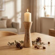 gjenstander Lysestake Moderne Lysestak Tre Naturlig Ø6cm H16cm