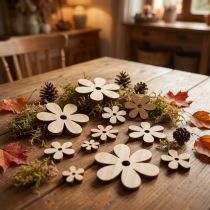 gjenstander Spreddekor treblomster naturbrun bordpynt Ø2-6cm 20 stk