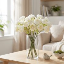 gjenstander Kunstig ranunkelbukett, langvarig blomsterdekorasjon for våren, 32 cm, 5 stk.