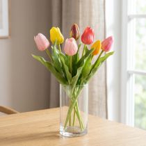 gjenstander Kunstige tulipaner, rustikk vårdekorasjon til enhver bordvase, 30 cm, 7 stk.