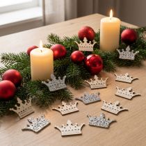 gjenstander Strø dekorasjon krone juletre glitter B4cm 72 stk