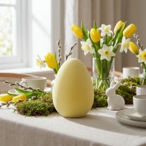 gjenstander Påskeegg dekorasjon egg lys gul plast flokket 20cm