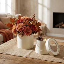 gjenstander Blomsterboks rund pappkrem Ø10/12cm sett med 2 stk