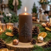 gjenstander Julelys, mørkebrunt, 150/70 mm, adventsdekorasjon, levende lys