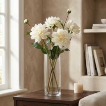 gjenstander Kunstig blomst Dahlia Hvit Kunstig blomst med knopp H57cm