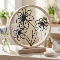 gjenstander Metall blomster borddekor tre metall vårdekor H19cm