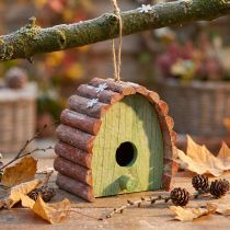 gjenstander Hengende dekor fuglehus med rundt tak tre grønn brun 16,5×10×17cm