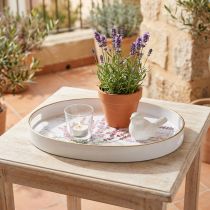 gjenstander Dekorativt brett lavendel plastbrett hvitt 39×27,5cm