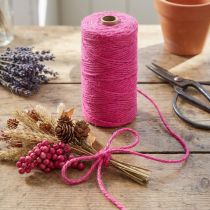 gjenstander Jutebånd jutesnor dekorative bånd jute fuchsia Ø3mm 200m