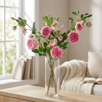gjenstander Rose gren silke roser kunstig gren roser rosa krem 79cm