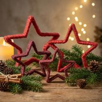 gjenstander Stjerne til stand julepynt juterød 13/18cm 4stk