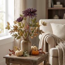 gjenstander Kunstig krysantemum 2 blomster lilla Ø5/11cm L70cm