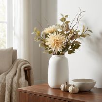 gjenstander Krysantemum krem kunstig blomst med 2 blomster L70cm