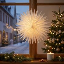 gjenstander Snøfnugg papirdekorasjon stjerne hvit jul Ø50cm