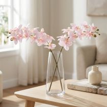 gjenstander Kunstige orkideer Lys Rosa Kunstige Blomster Real Touch 58cm 2stk