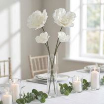 gjenstander Store Skumblomster Skum Kunstige Blomster Hvit 85cm 2stk