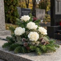 gjenstander Skumroser med stilkblomster skumkrem Ø7,5 cm 18 stk