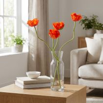 gjenstander Valmuer kunstige kunstige blomster oransje 58cm–74cm 3stk