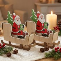 gjenstander Deco slede med julenisse juleslede 10cm 2stk