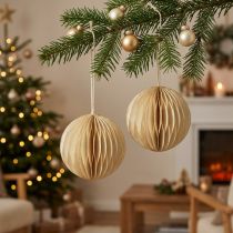 gjenstander Honeycomb balls honeycomb balls Julekrem gull Ø8cm 4stk
