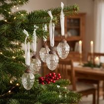 gjenstander Julepynt glass dekorativ henger glasskjegler 3×4,5cm 12 stk