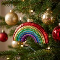 gjenstander Glass Rainbow Ornament - Festlig juletrepynt med skinnende farger