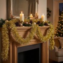 gjenstander Glamorøs Golden Tinsel Garland 270 cm – Perfekt for festlige og elegante dekorasjoner