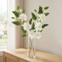 gjenstander Kunstig klematisgren med blomster for elegant og vedlikeholdsvennlig dekorasjon, 81 cm, 2 stk.